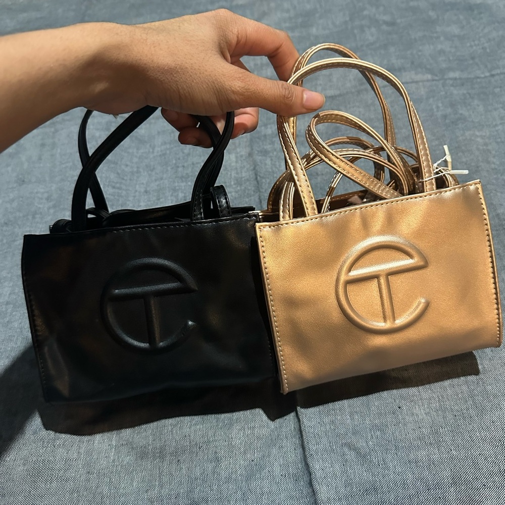 Telfar Bundle 2 small totes black and copper